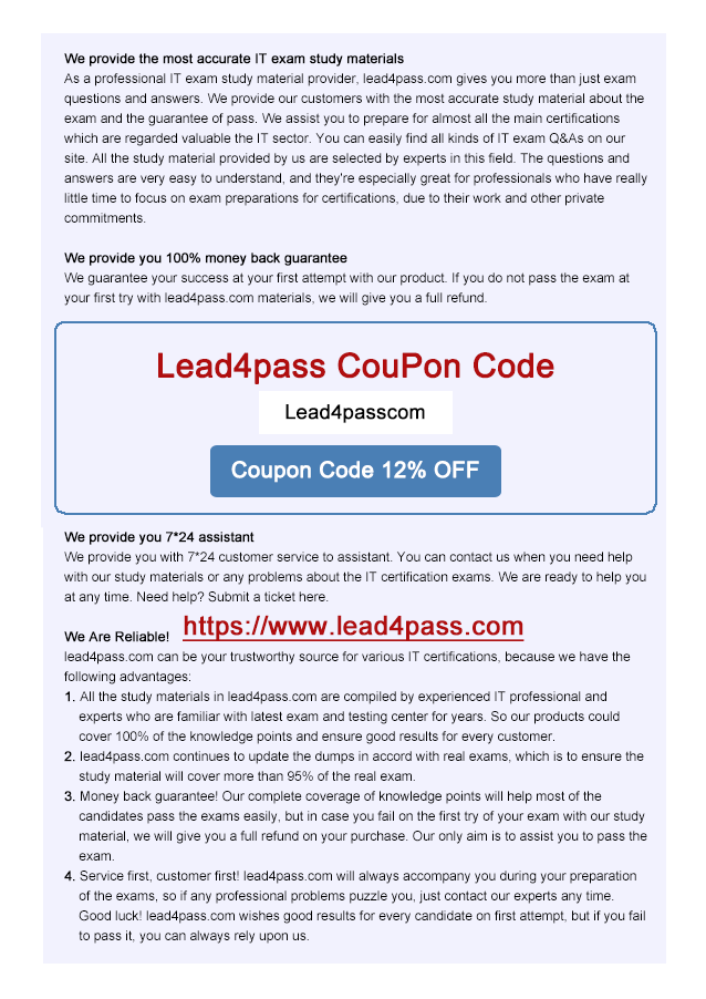 lead4pass 700-265 coupon