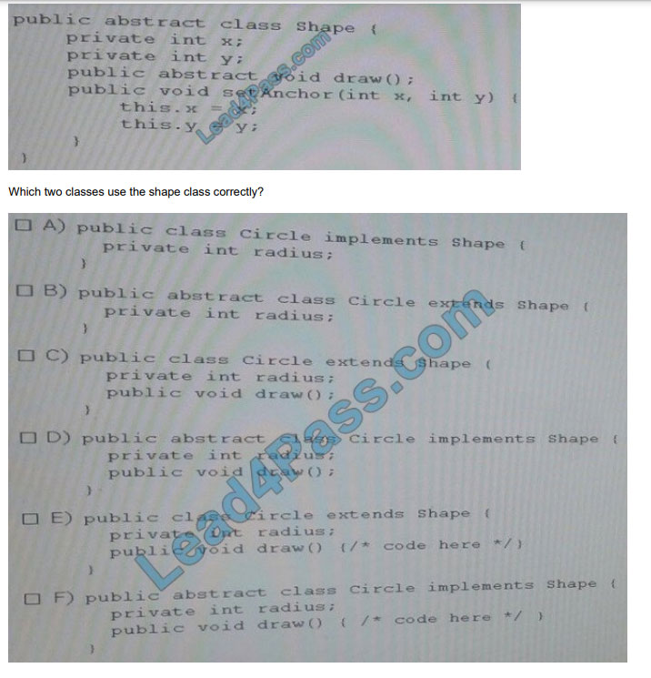 [2021.1] lead4pass 1z0-808 practice test q8